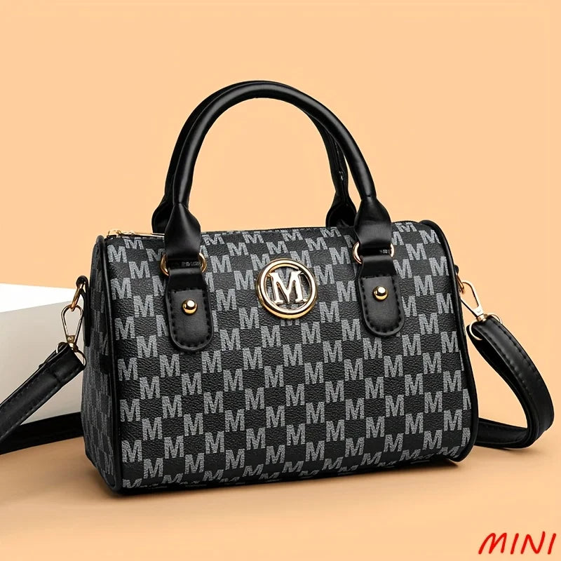 Mini Sac Cylindrique Logo Doré Femme Bandoulière 23x15cm – CLEVI Paris