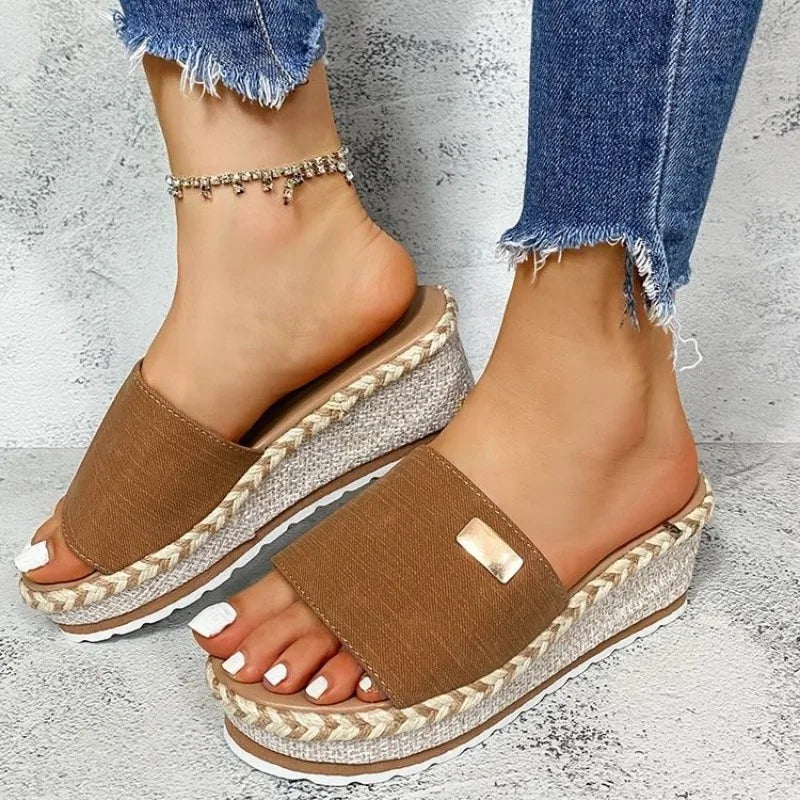 Sandales femme compensées à plateforme – CLEVI Paris