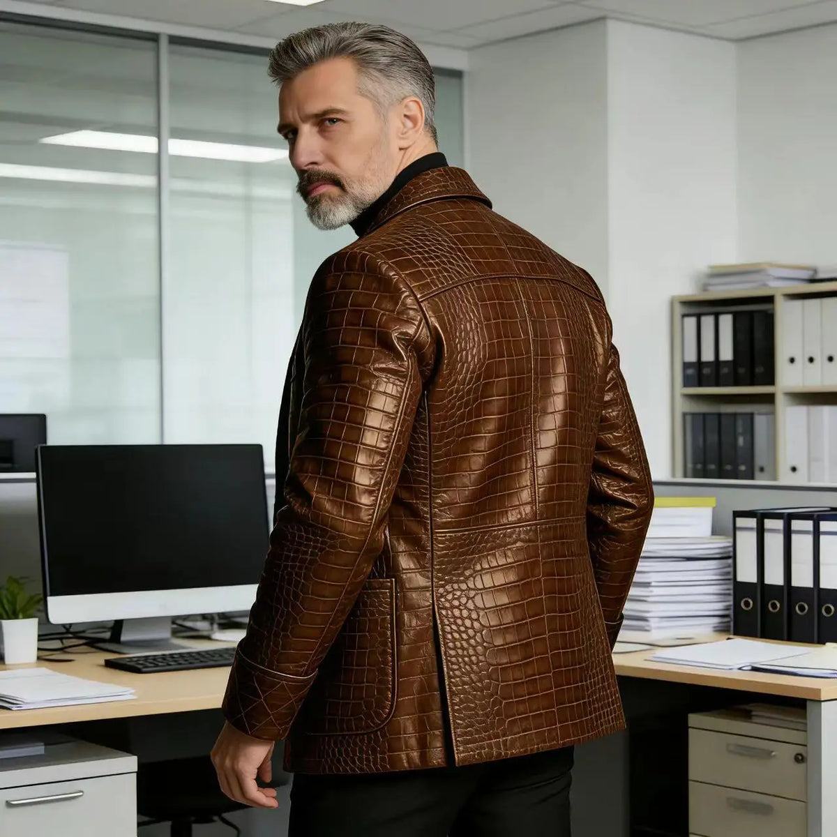 Blazer Homme Effet Croco Double Boutonnage – CLEVI Paris