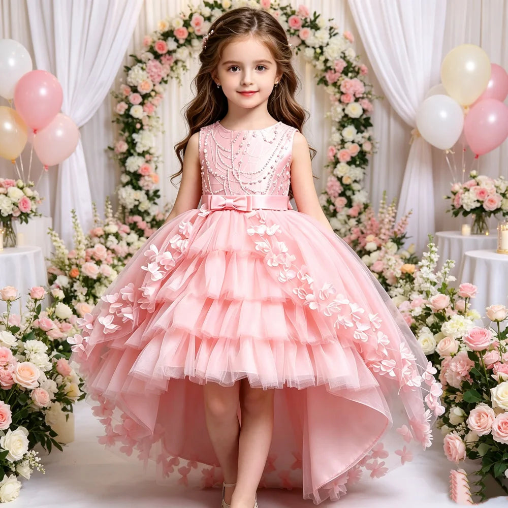 Robe cérémonie fille perlée – CLEVI Paris