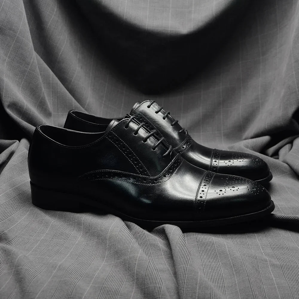 Oxford brogue homme en cuir à lacets – CLEVI Paris