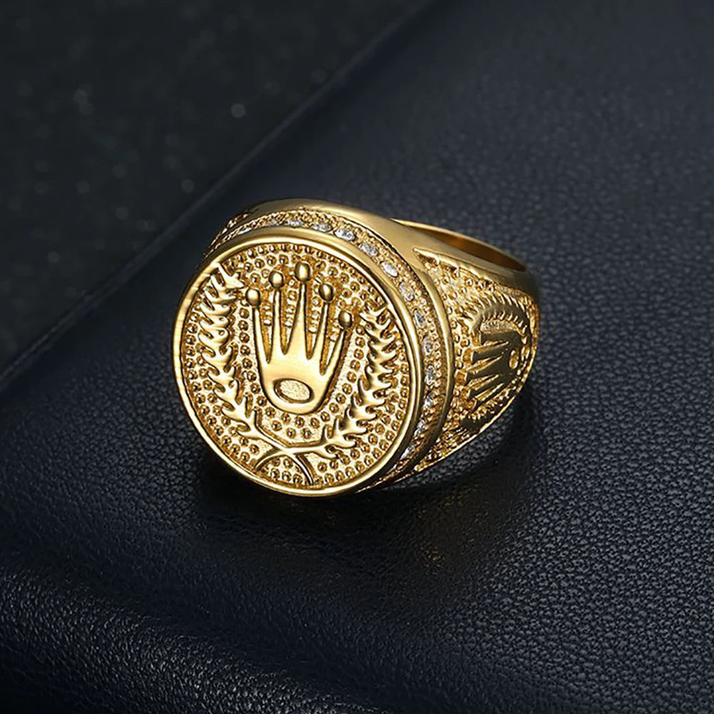 Bague Couronne Vintage Unisexe en Acier 316L – CLEVI Paris