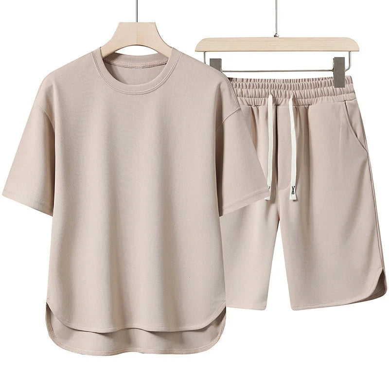 Ensemble 2 Pièces Homme T-Shirt Col Rond Manches Courtes + Short Cordon Sport Casual Été Multi-Couleurs M-XXXL – CLEVI Paris