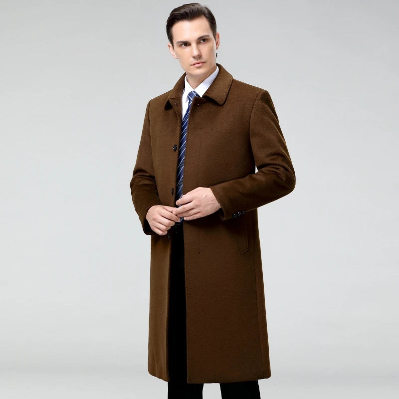 Manteau homme en cachemire à col rabattu – CLEVI Paris