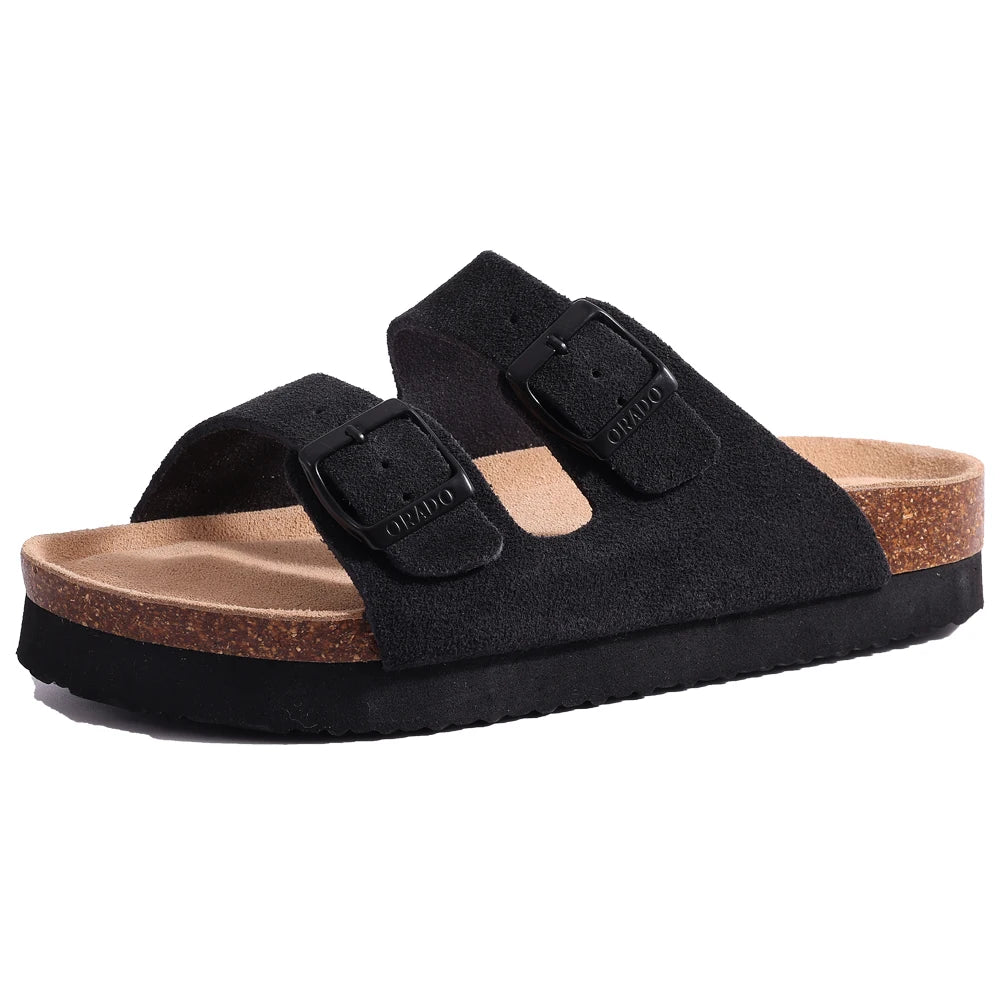 Sandales unisexes en daim à boucle – CLEVI Paris