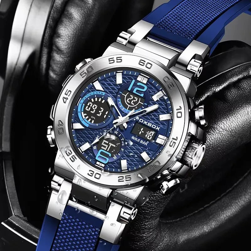 Montre Sport Double Affichage FOXBOX Homme Silicone 5 Bar – CLEVI Paris