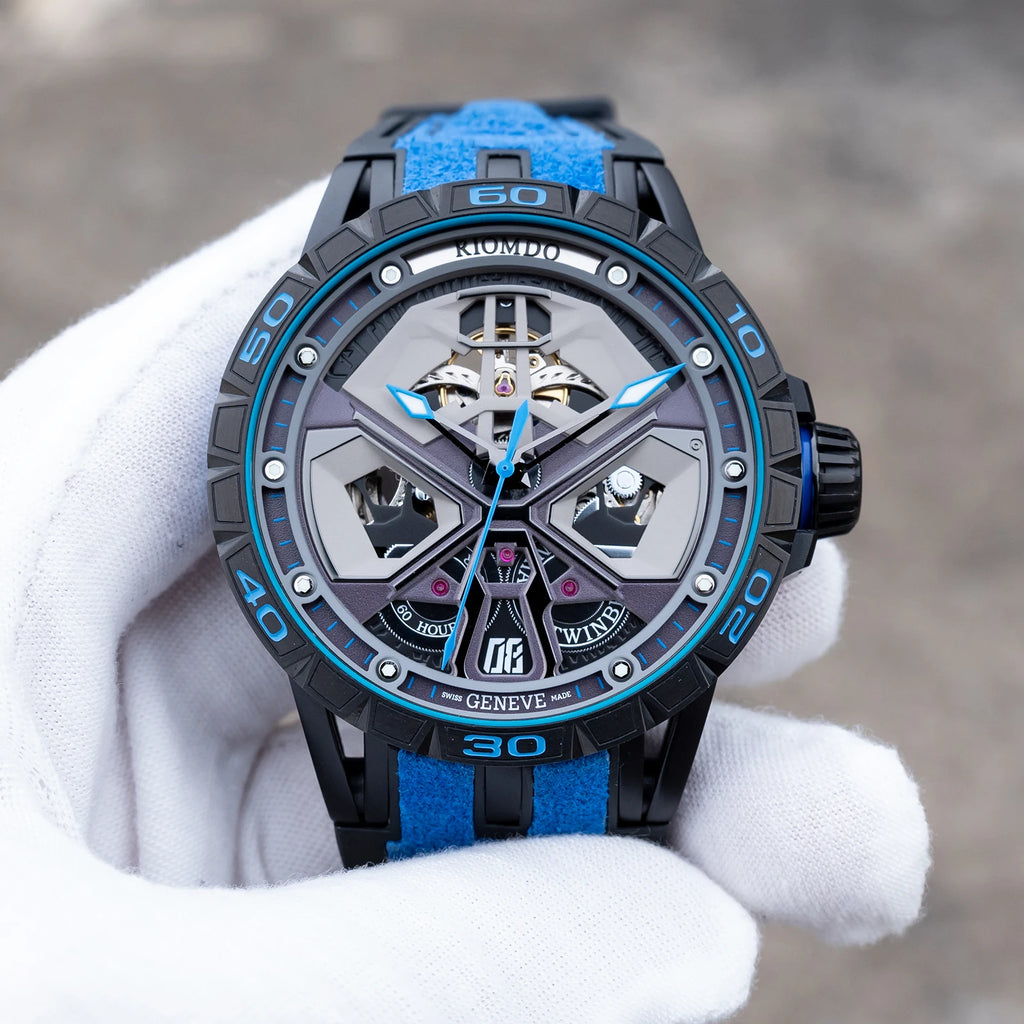 Montre Homme Automatique Squelette Grand Cadran Militaire Acier Oblvlo RD-919 – CLEVI Paris