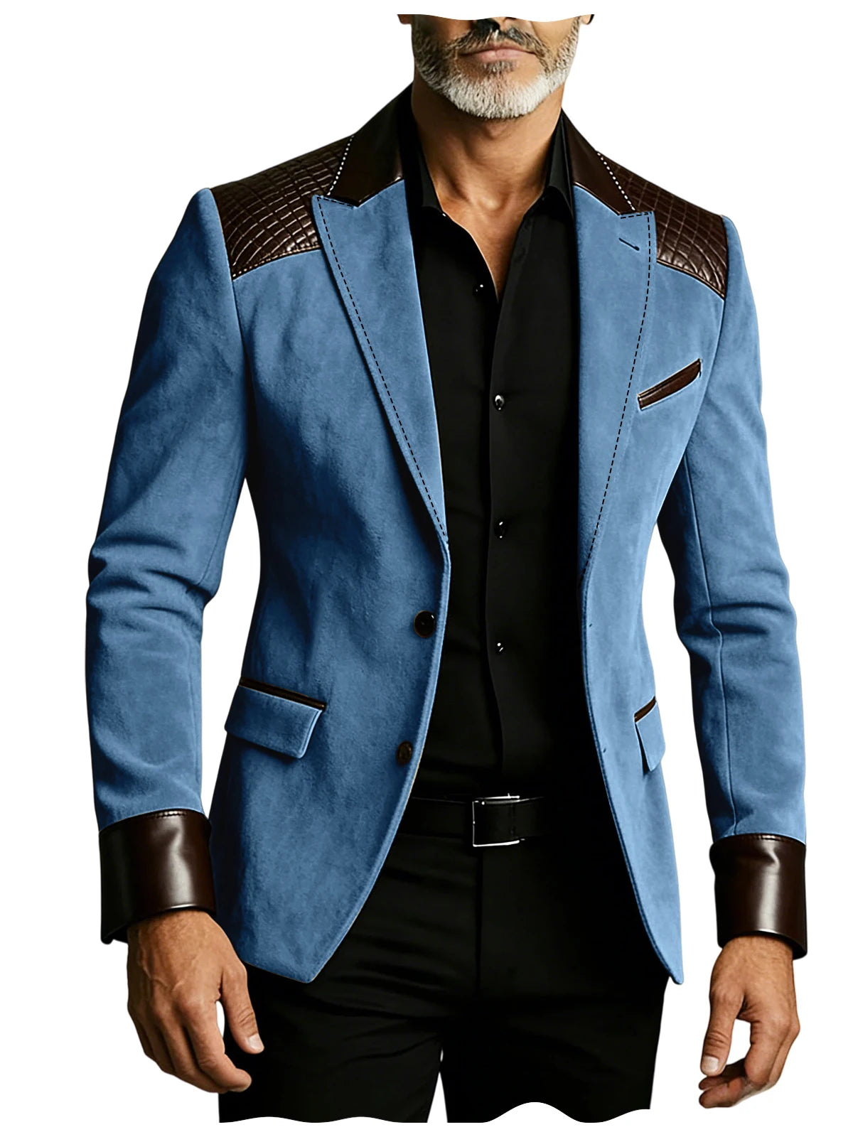 Blazer homme ajusté à détails crocodile – CLEVI Paris