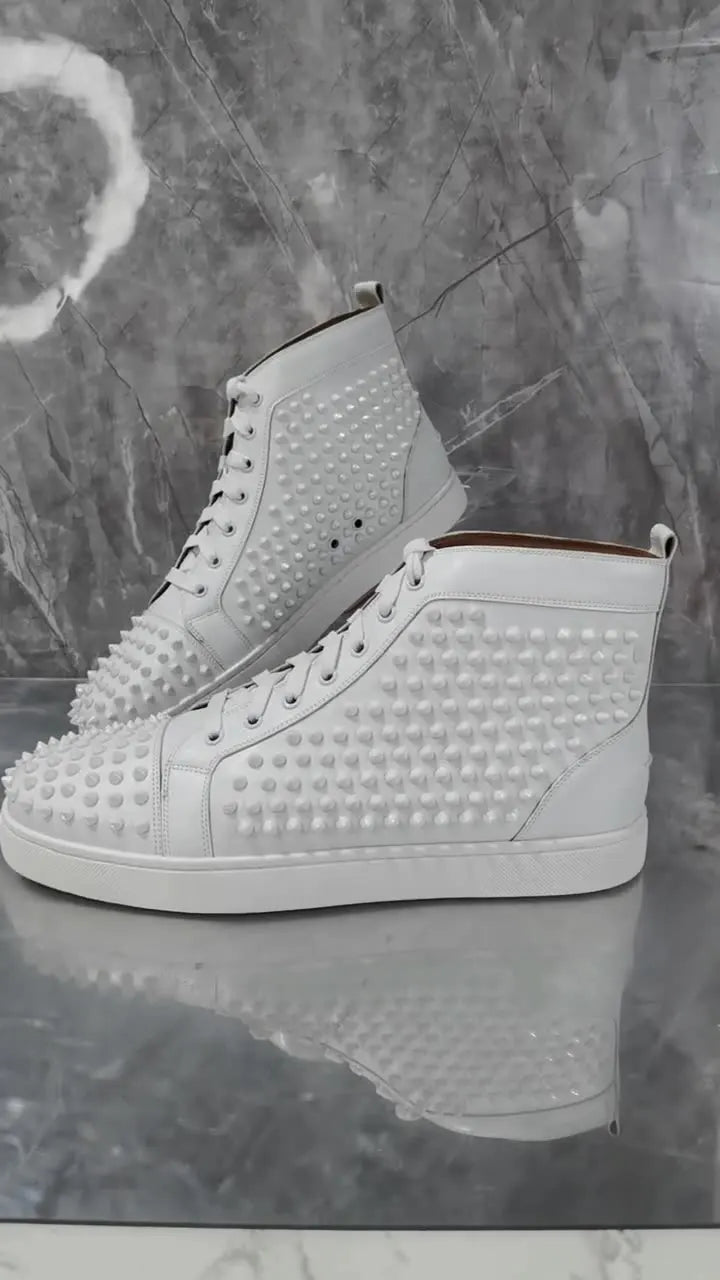 Sneakers Montantes Homme Toile Rivets à Lacets – CLEVI Paris