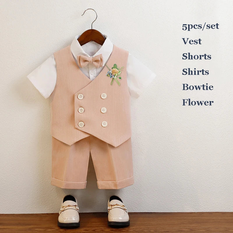 Costume été garçon, ensembles gilet et short – CLEVI Paris