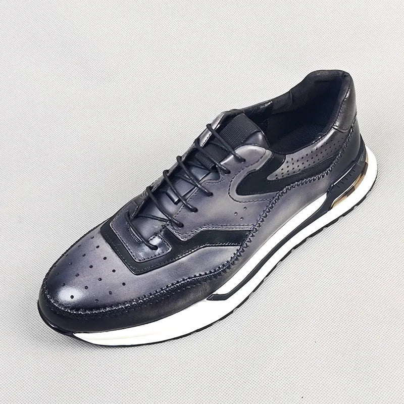 Sneakers en cuir à lacets pour homme – CLEVI Paris