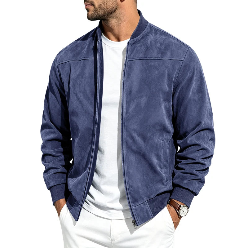 Blouson aviateur homme zippé à col rond – CLEVI Paris