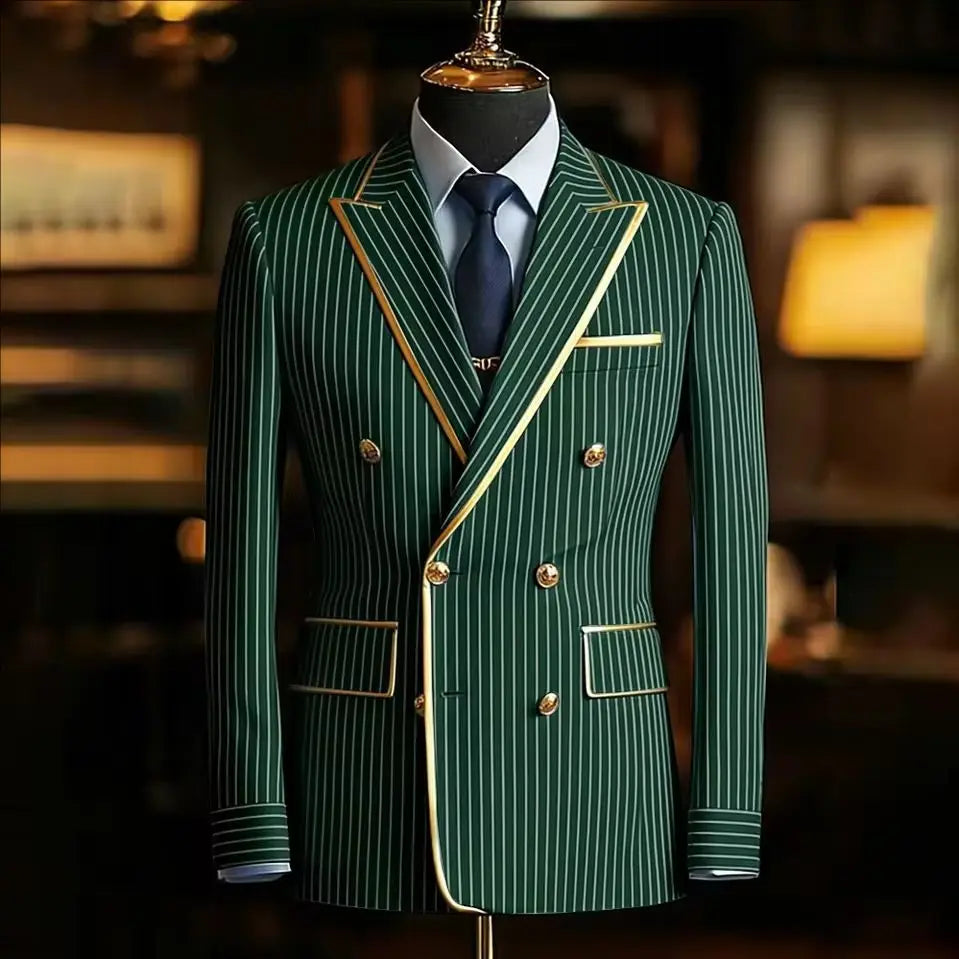 Costume rayé croisé homme – CLEVI Paris