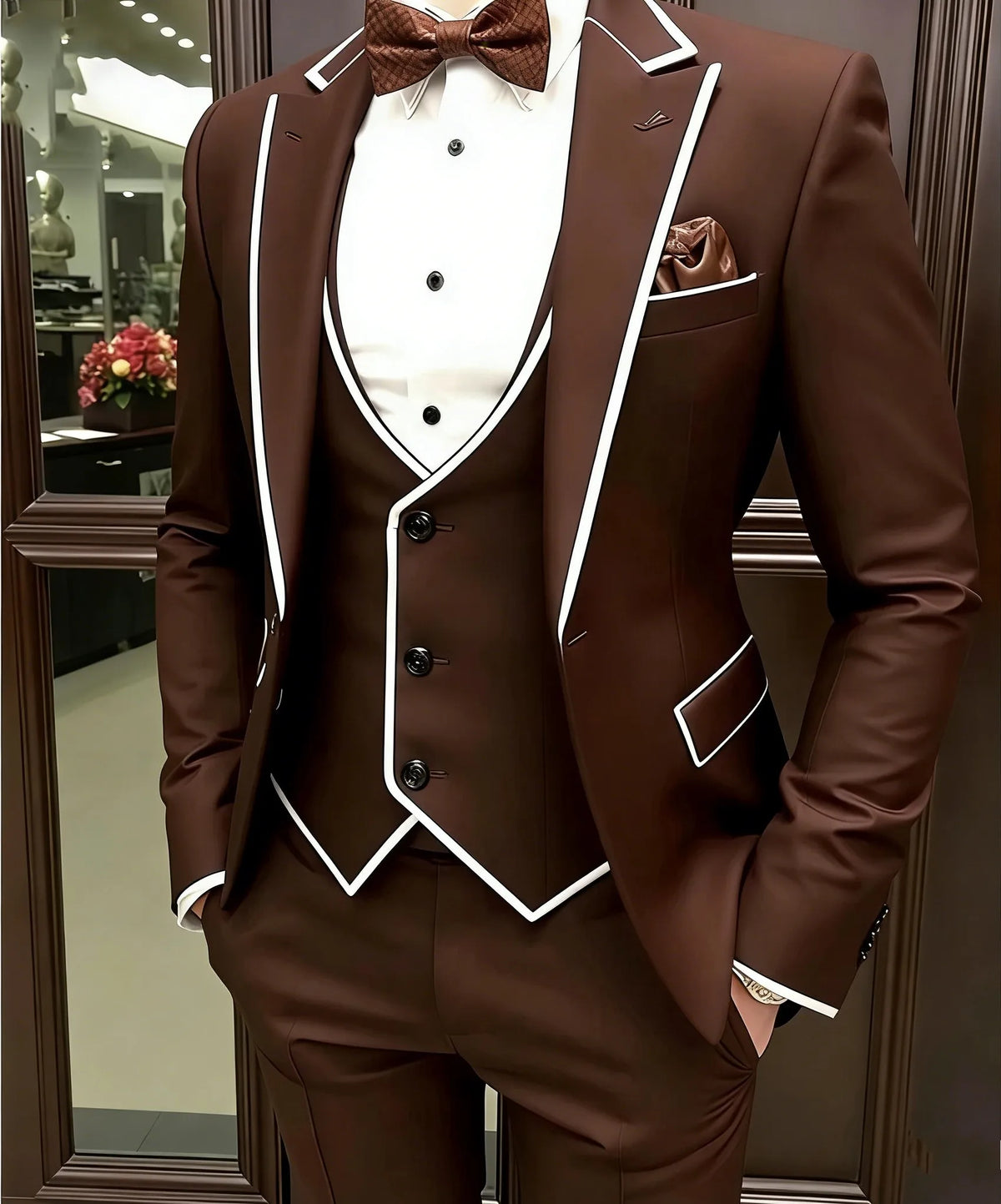 Costume homme 3 pièces, veste, gilet et pantalon – CLEVI Paris
