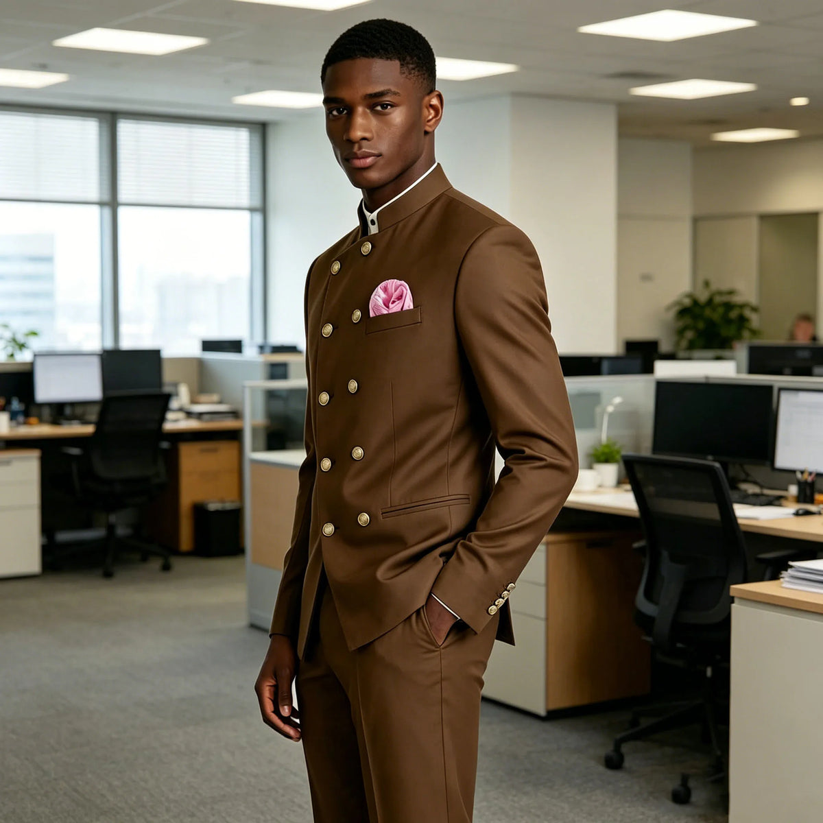 Costume Homme 2 Pièces Col Mandarin – CLEVI Paris