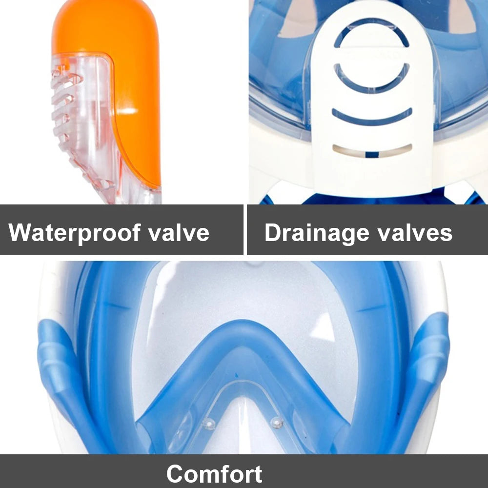 Masque de Plongée Plein Visage Anti-Buée – Snorkeling Adulte & Enfant