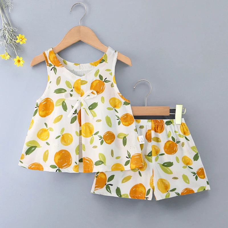 Ensemble fille sans manches en viscose – CLEVI Paris