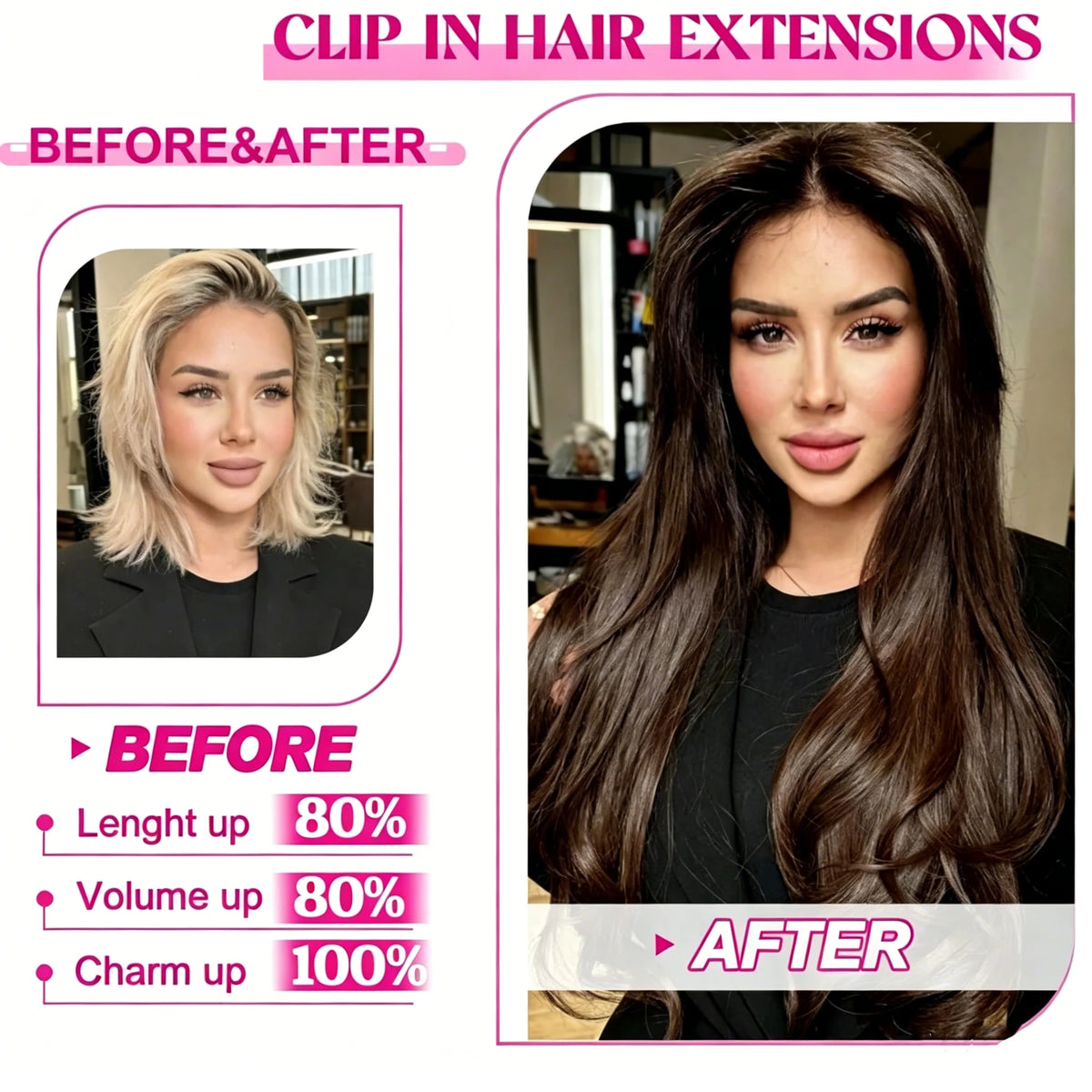Extensions Cheveux Humains Clip-In Straight 8Pcs – CLEVI Paris