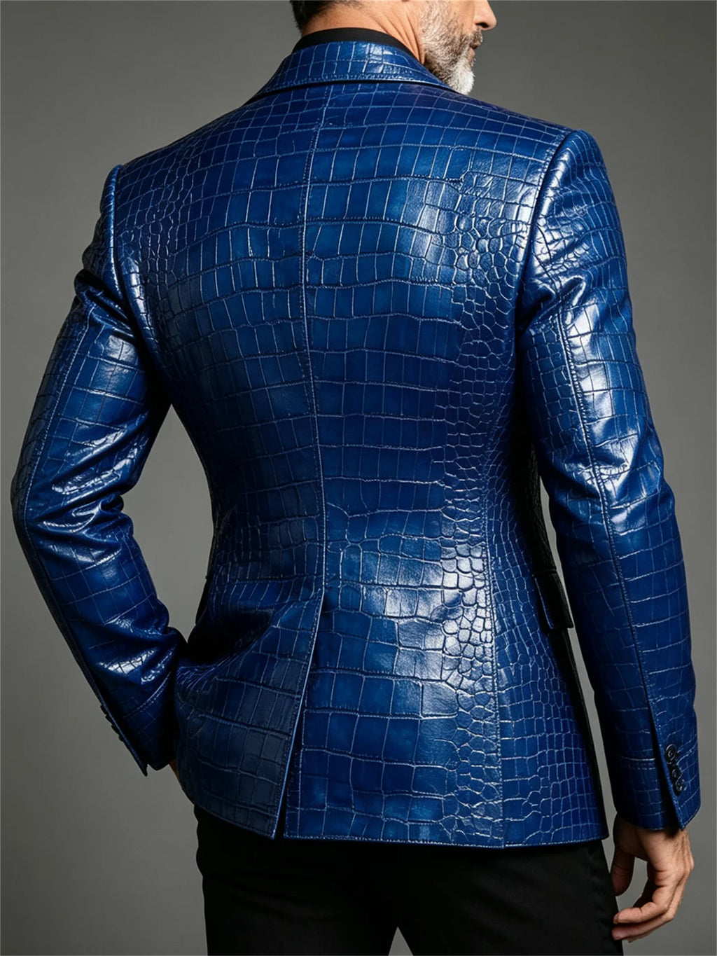 Blazer homme croisé motif crocodile – CLEVI Paris