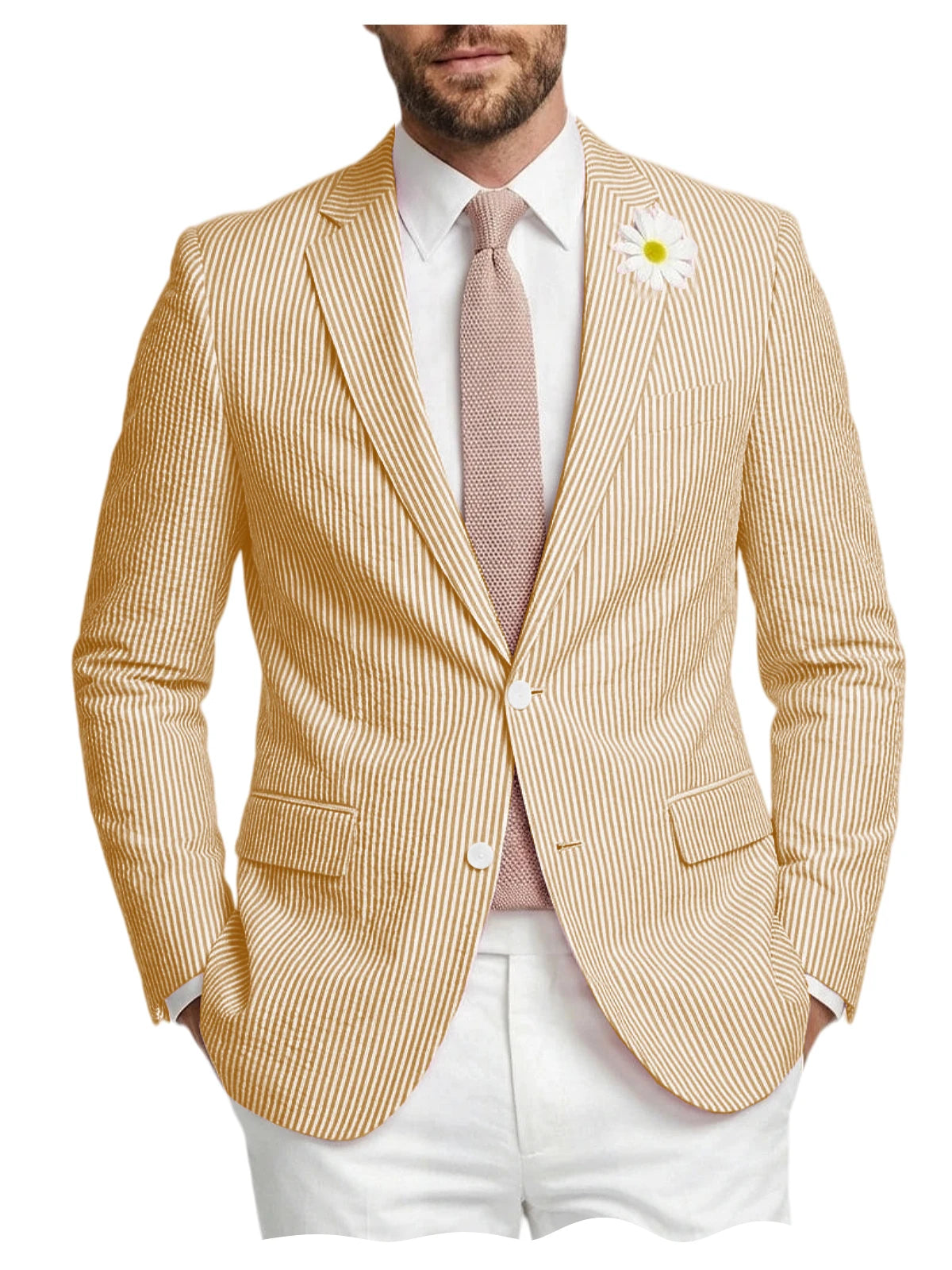 Blazer homme en tweed à chevrons, coupe droite – CLEVI Paris