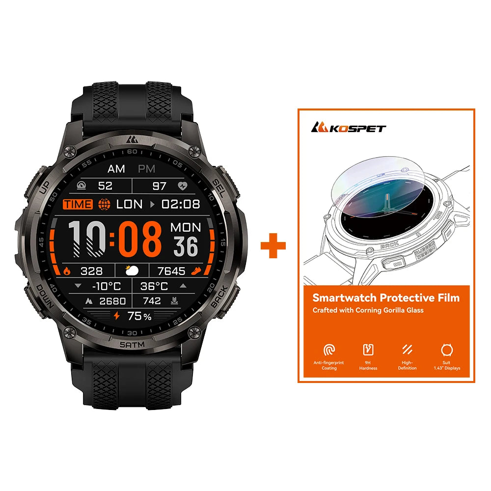 Montre KOSPET TANK T4C GPS et lampe LED – CLEVI Paris