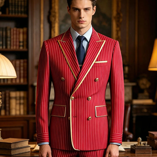 Blazer Croisé Homme Rayures Fines – CLEVI Paris