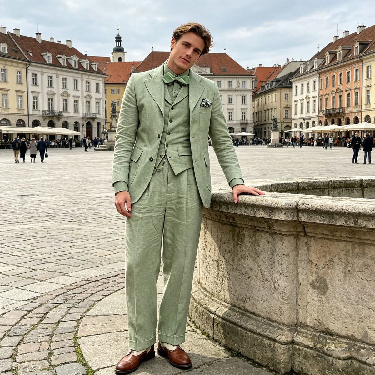 Veste homme pied-de-poule double boutonnage – CLEVI Paris