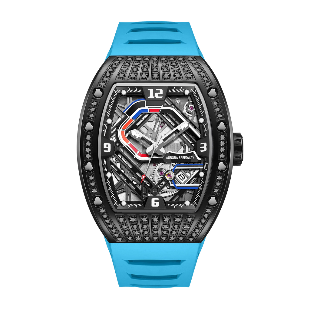 Montre Homme Sport Squelette Automatique HANBORO 9036 – Tonneau Étanche 5 Bars Lumineuse – CLEVI Paris