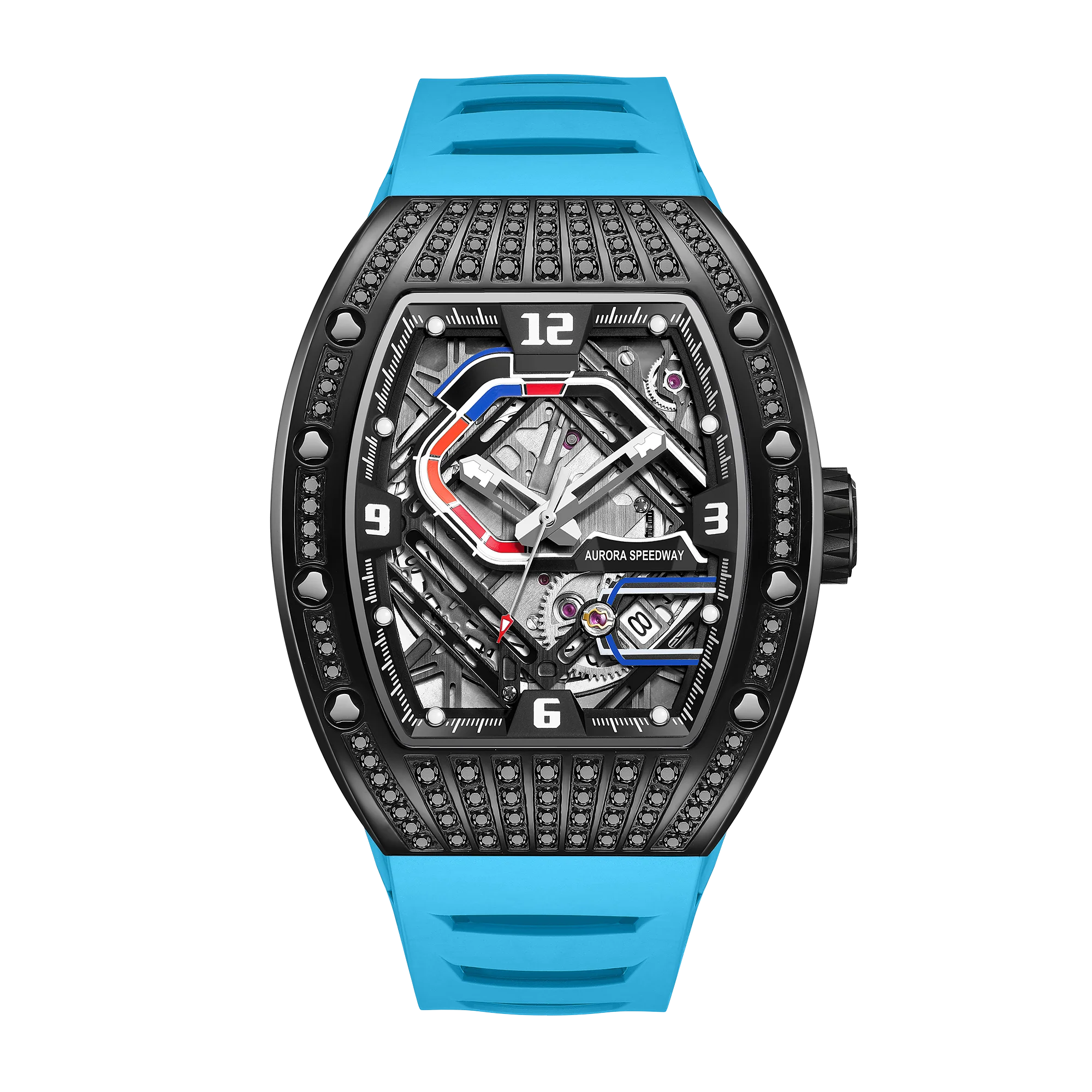Montre Homme Sport Squelette Automatique HANBORO 9036 – Tonneau Étanche 5 Bars Lumineuse – CLEVI Paris