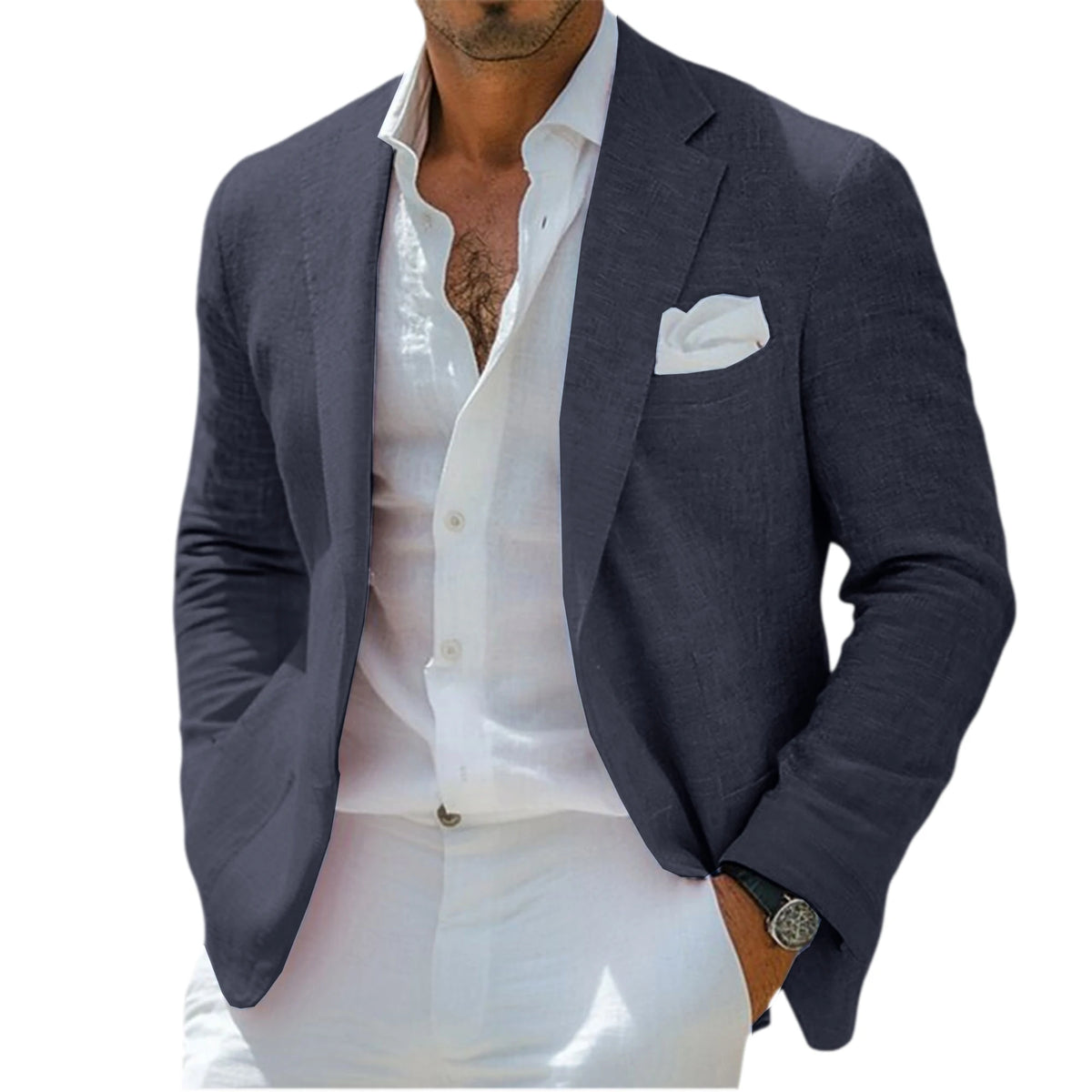 Blazer homme en lin coupe slim – CLEVI Paris