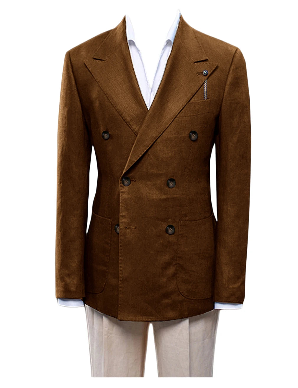 Blazer homme croisé ajusté en lin – CLEVI Paris
