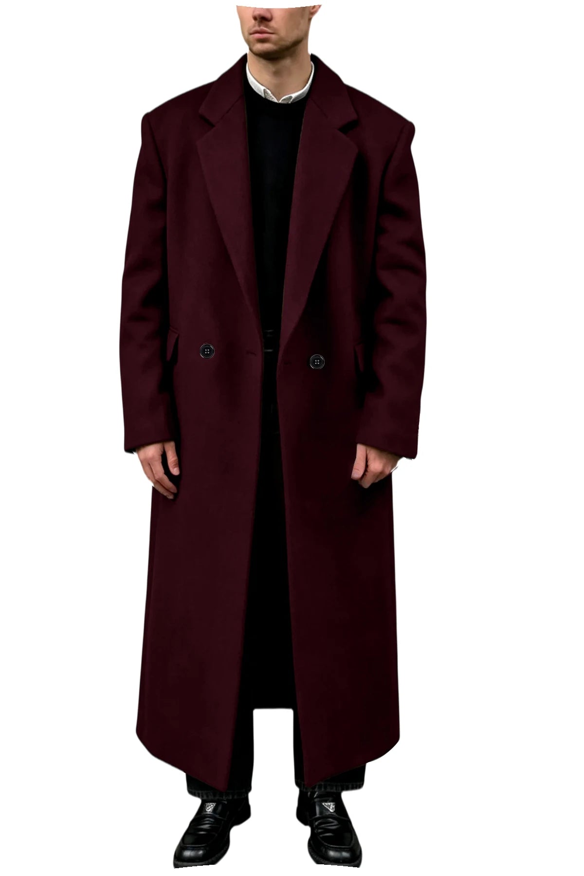 Manteau homme très long en laine mélangée – CLEVI Paris