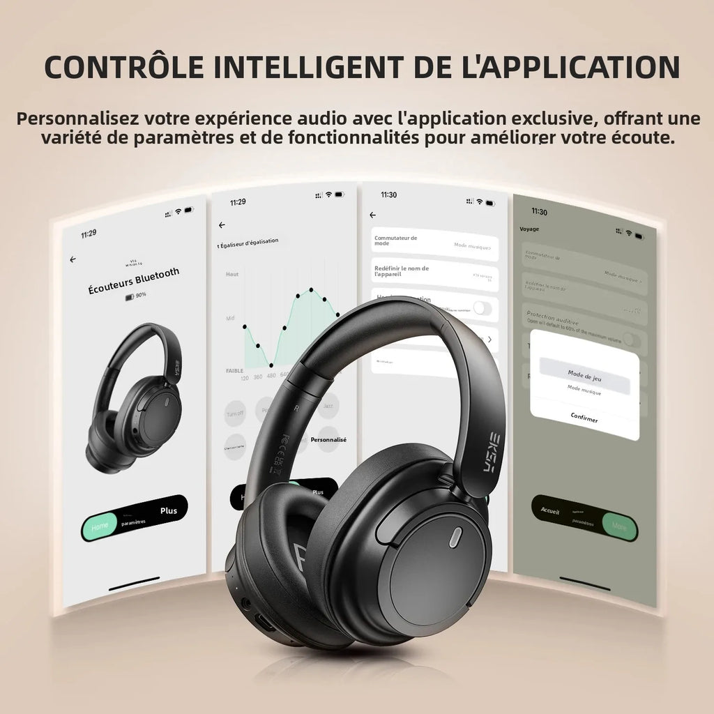 Casque Bluetooth Oneodio EKSA V16 HiFi 90h Bass/Pop Mode – CLEVI Paris