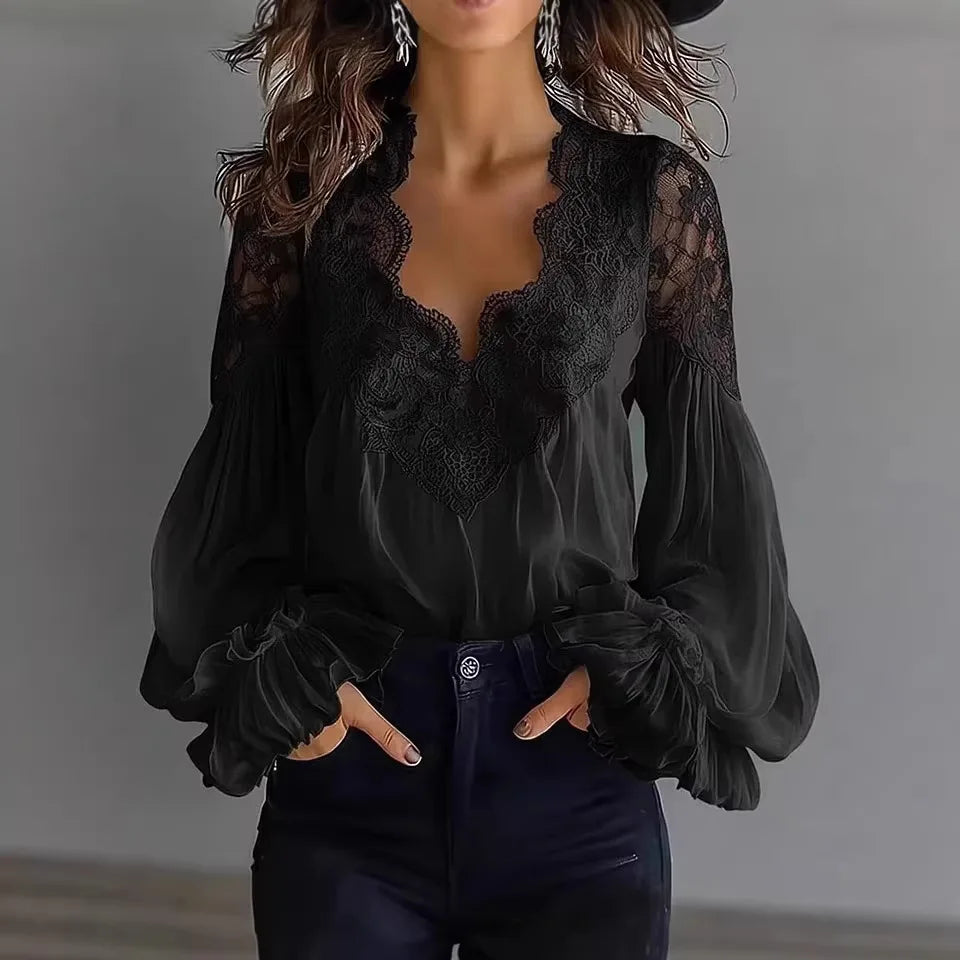 Chemisier Femme Élégant à Manches Bouffantes – CLEVI Paris