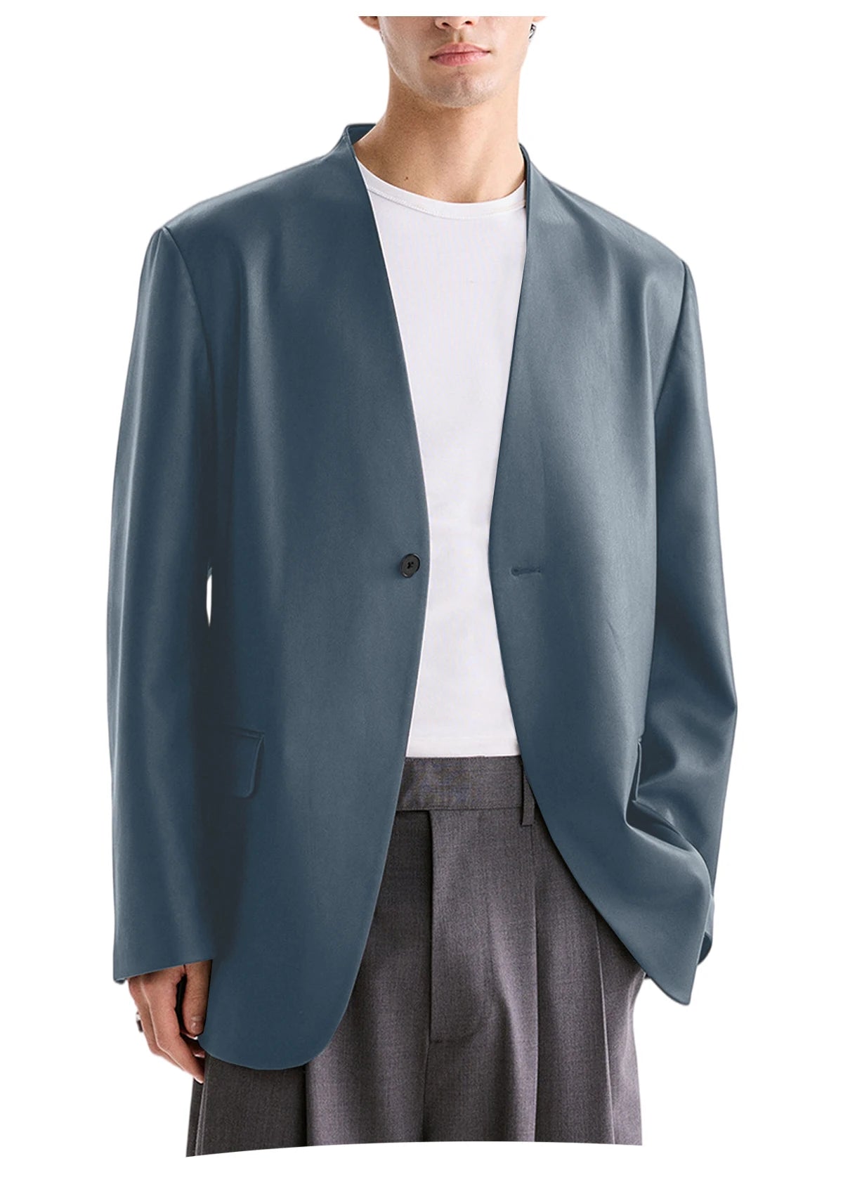 Blazer homme en tweed à chevrons, coupe droite – CLEVI Paris