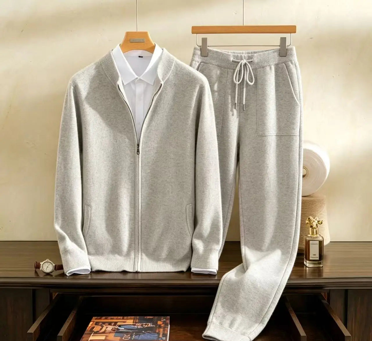 Ensemble homme en cachemire zippé – CLEVI Paris