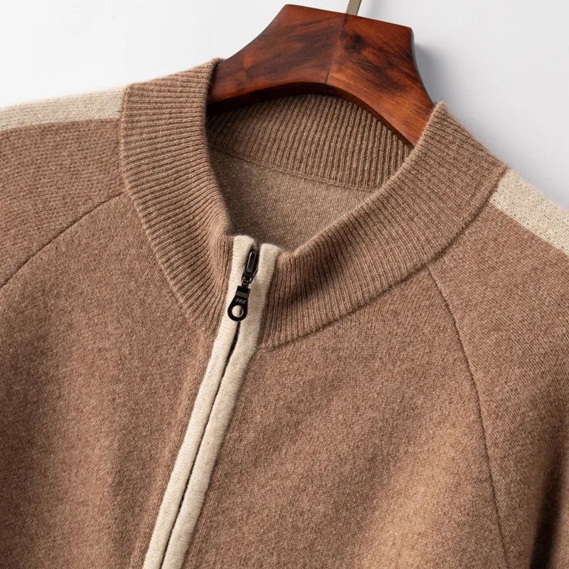 Ensemble homme cachemire zippé à bandes – CLEVI Paris