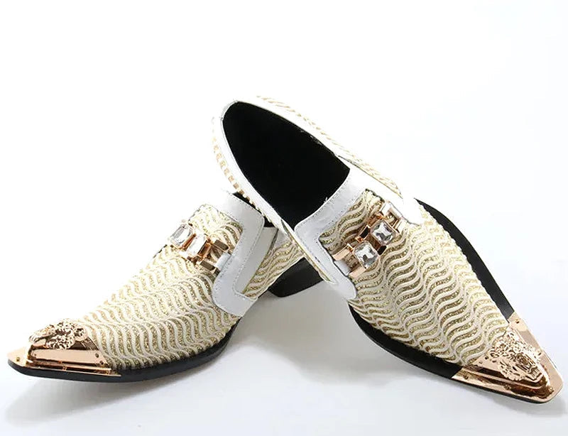 Derby Homme Cuir Véritable Motif Paisley Embout Métal Bout Pointu – 16 Coloris, EU 36-49 – CLEVI Paris