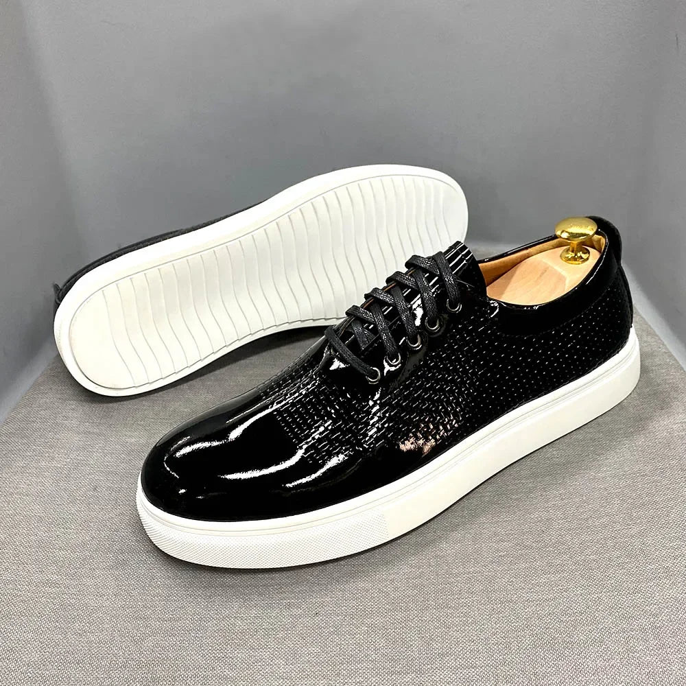 Oxford homme en cuir verni à lacets – CLEVI Paris