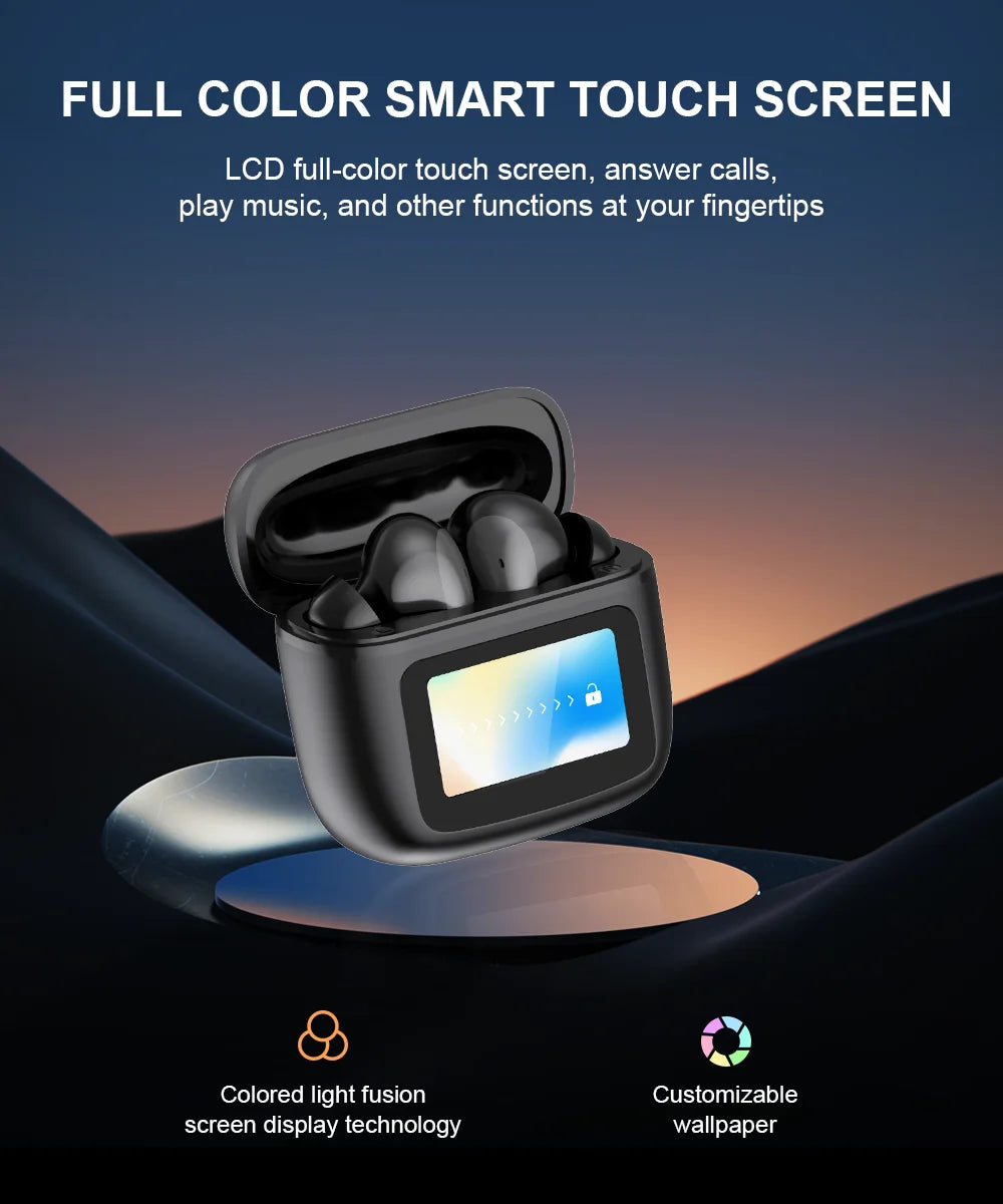 Écouteurs TWS Beatfade S20 PRO – ANC, Écran Tactile Couleur, Bluetooth 5.3, 58H, HiFi