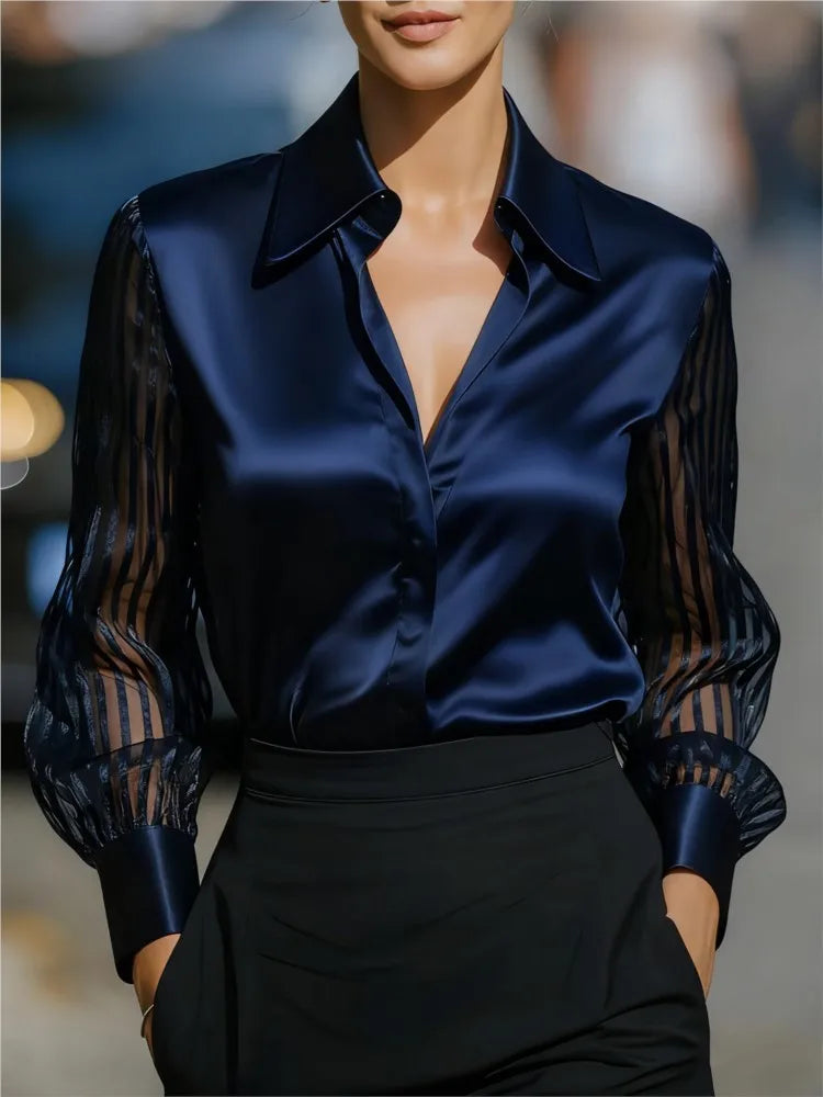 Chemise à col rabattu femme – CLEVI Paris