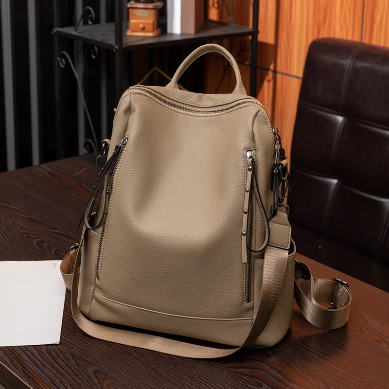 Sac à Dos Femme Convertible Cuir PU Rétro – CLEVI Paris