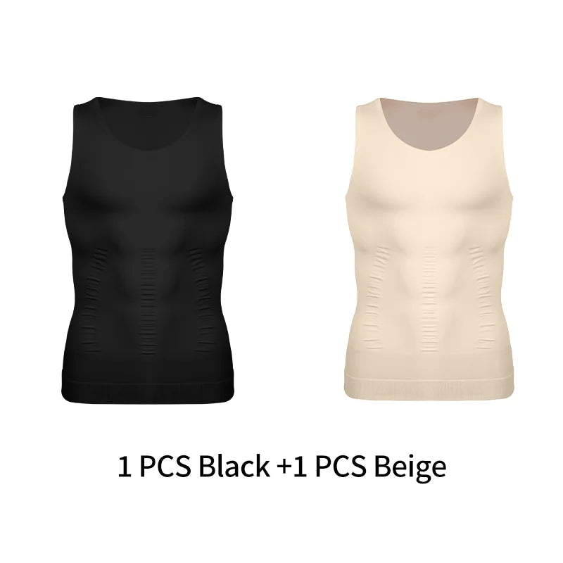 Gaine Amincissante Homme Débardeur Compression Ventre Plat Soutien Dorsal – CLEVI Paris