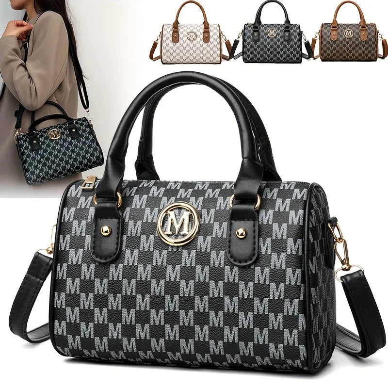 Mini Sac Cylindrique Logo Doré Femme Bandoulière 23x15cm – CLEVI Paris