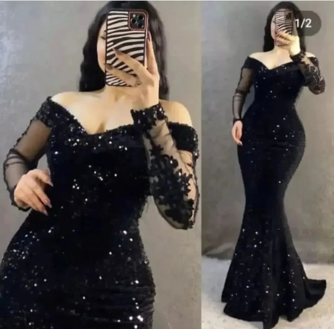 Robe de soirée sirène à paillettes – CLEVI Paris
