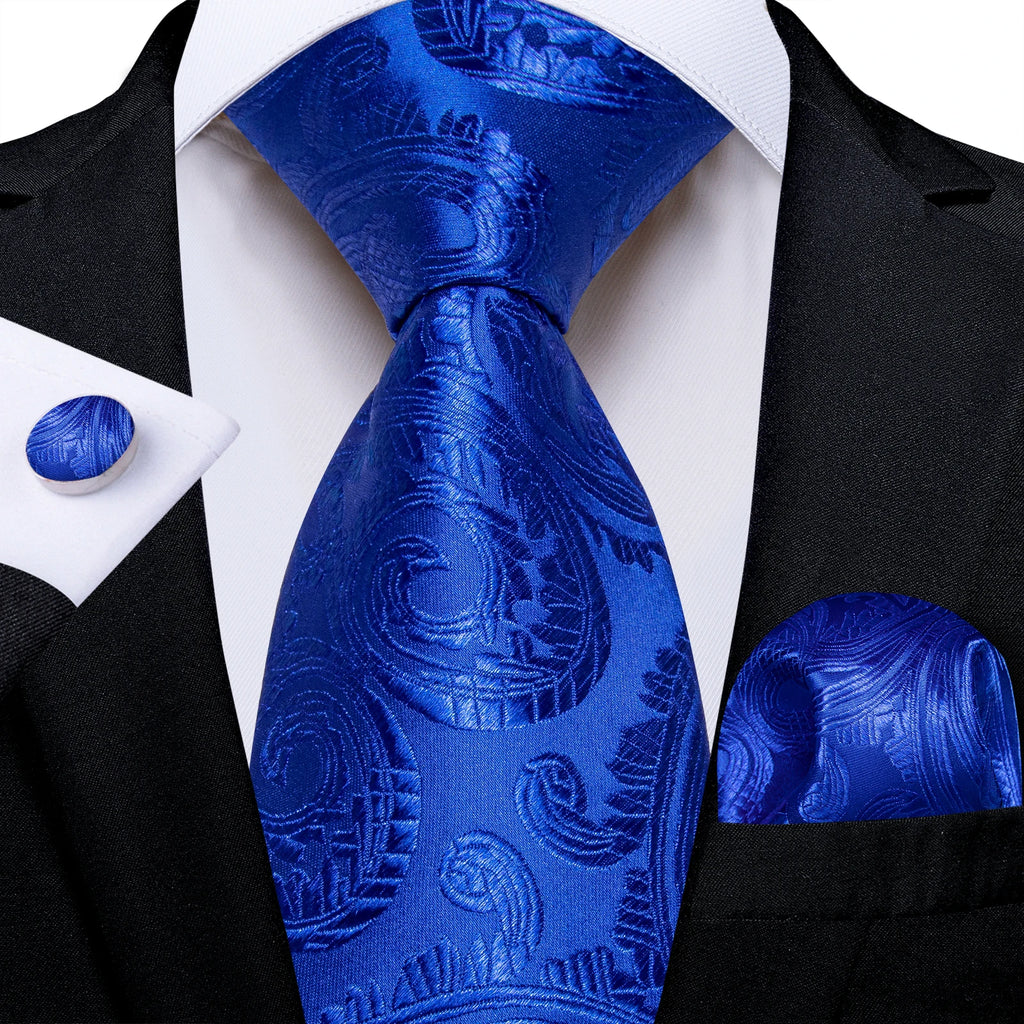 Coffret cravate homme paisley, pochette et boutons – CLEVI Paris