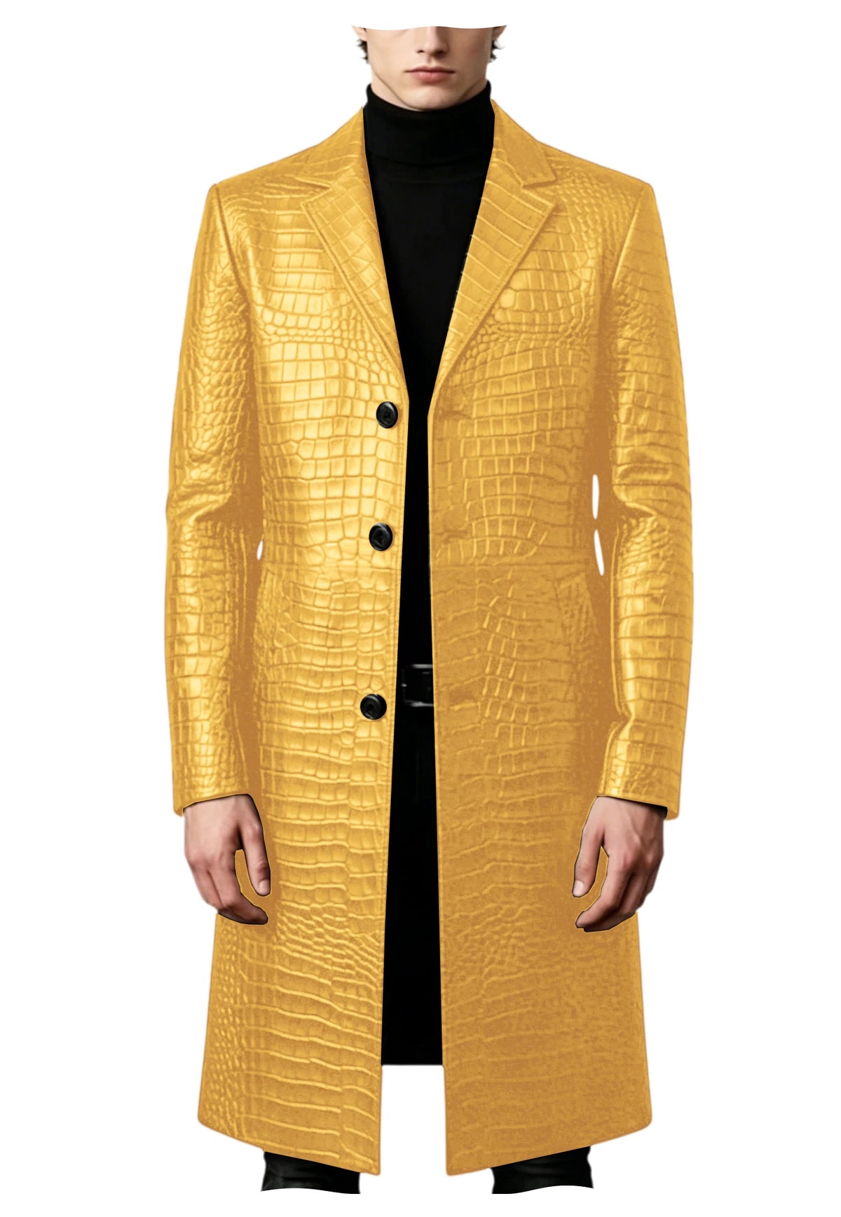 Manteau homme simili cuir motif crocodile – CLEVI Paris