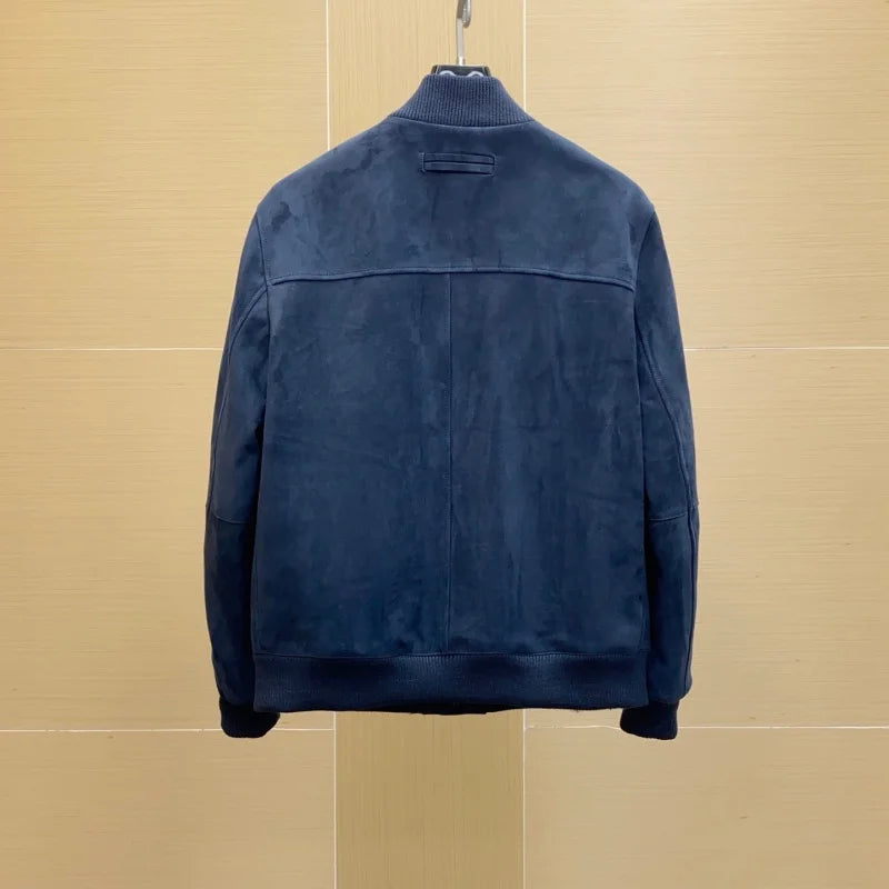 Blouson homme aspect daim à col montant – CLEVI Paris