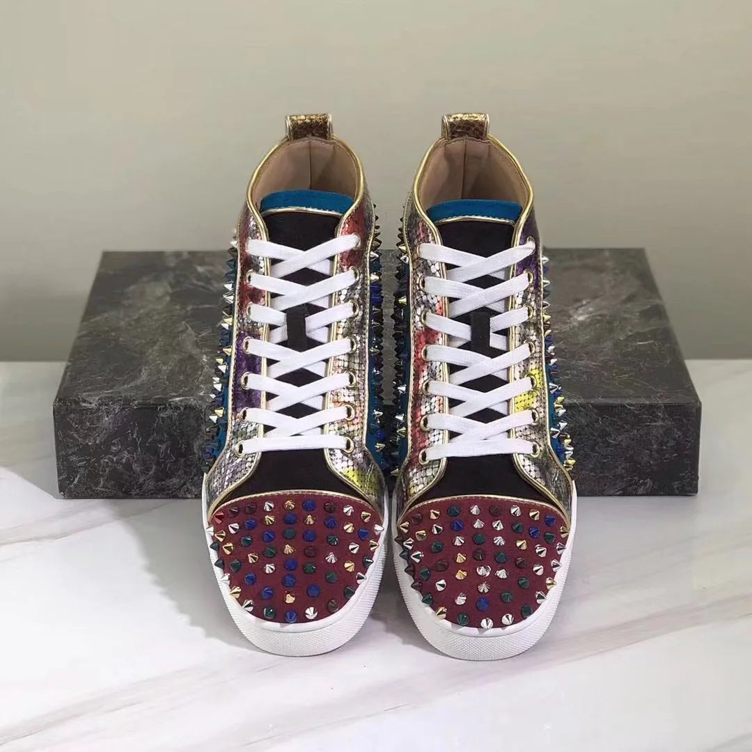 Sneakers Montantes Spikes Multicolores Homme – CLEVI Paris