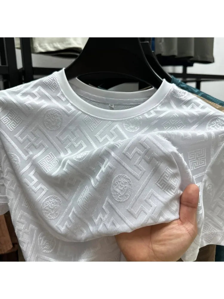 T-shirt Homme Soie Glacée Col Rond Manches Courtes – Léger Respirant Anti-Transpiration – 3 Coloris, M à 4XL – CLEVI Paris